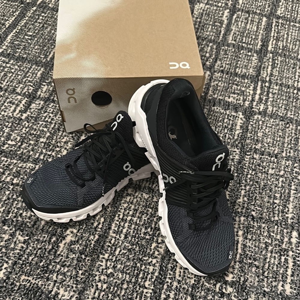 On Running Black and White Athletic Shoes